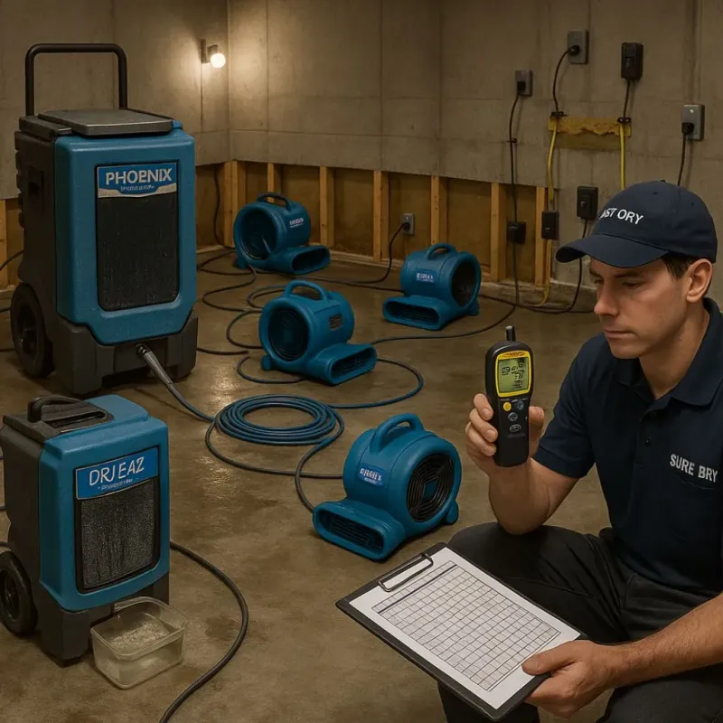 Structural Drying and Dehumidification process in Baker County, FL